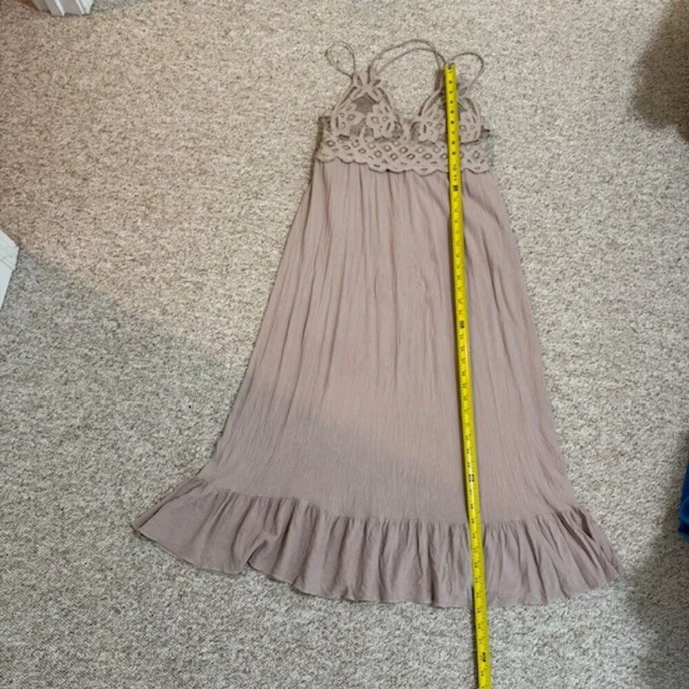 VINE & VALLEY Adella Maxi Slip Dress Size XL Stardust Lace Ruffle Boho Beach - Picture 9 of 11